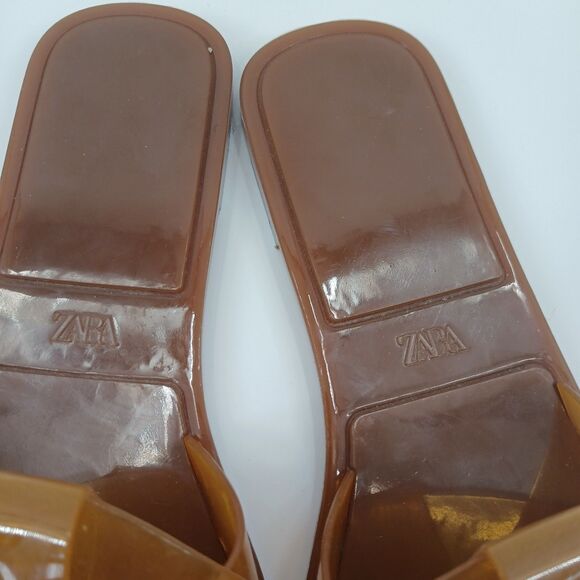 Zara Slides Sandals Womens EU 40 US 9 Flats Beach Pool Resortwear Aesthetic - Picture 4 of 6